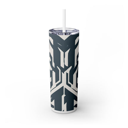 FUTURISTIC CYBER PUNK Skinny Tumbler - Leather Clad Spike Mohawk Girl Insulated Cup