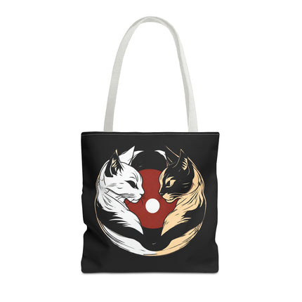 Cat Lovers Tote | Moon Lit Love Cat Grocery Bag | Feline Frisky Office Travel Carrier | Moonlight Kittens Cotton Traveler Tote