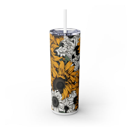 SUNFLOWERS GARDEN Skinny Tumbler - Flower Patch Car Traveler Cup