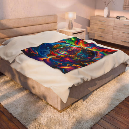 PSYCHEDELIC ALL SEEING SPACE TIME DEITY Trippy Blanket