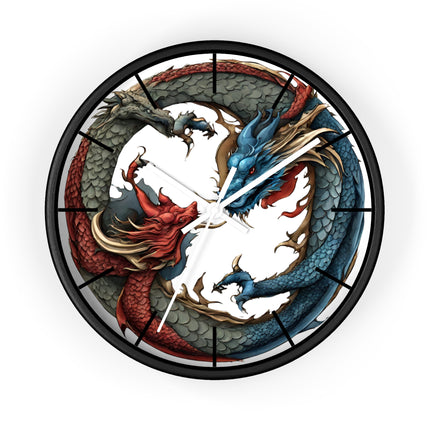 Dragon Clock - Yin Yang Dueling Serpents Wall Decor