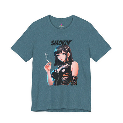 SMOKIN' T-Shirt - Anime Girl Leather Cigarette Edgy Art Tee