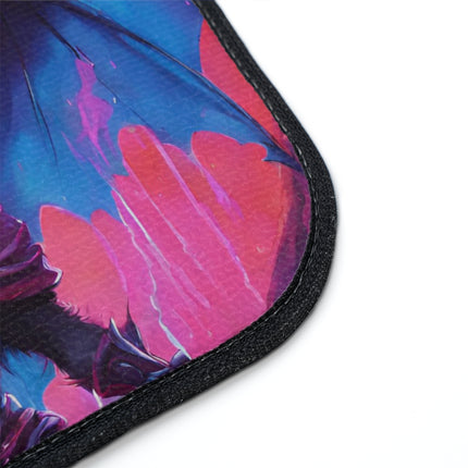 Winged Bat Auto Carpeting | Cat Warrior Cross Breed Car Floor Mat | Electric Pink Flying Devil Kitten | Car Lovers Gift