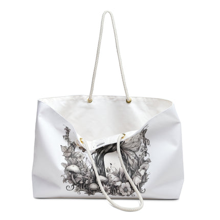 Flower Fantasy Butterfly Fairy Travel Gift Bag, Mushroom Flower Garden Princess Maiden Weekend Bag, Mystical Beauty Tote