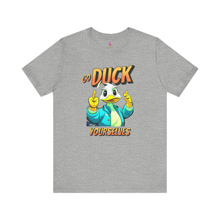GO DUCK YOURSELVES Profane Quack T-Shirt - Funny Duck Wordplay Humor Tee