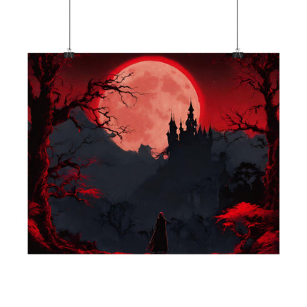CURSED RING OF LUNAR BLOOD - Video Game Inspired Dracula Castle Poster