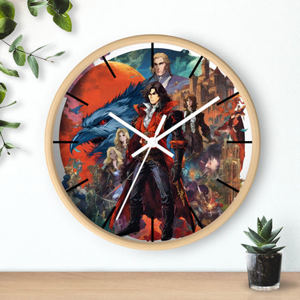 MANY TERRORS AWAIT THE FORCES OF GOOD Wall Clock - Retro Gaming Vampire Castle Decor