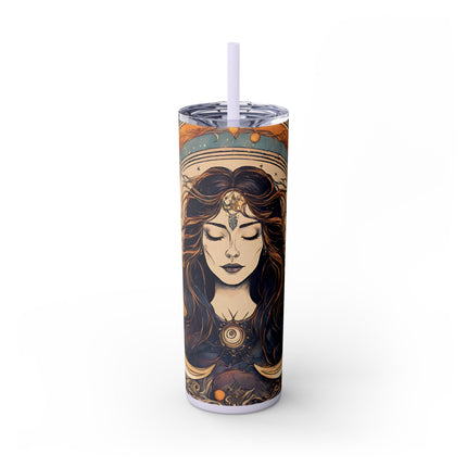 SUN & MOON GODDESS Skinny Tumbler - Lunar Astronomy Wiccan Dreams Cup