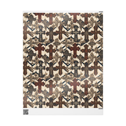 Beautiful Wrapping Paper, Cross Gift Wrap, Christmas Holiday Paper, Religious Gift Wrap, Gothic Wrapping Paper