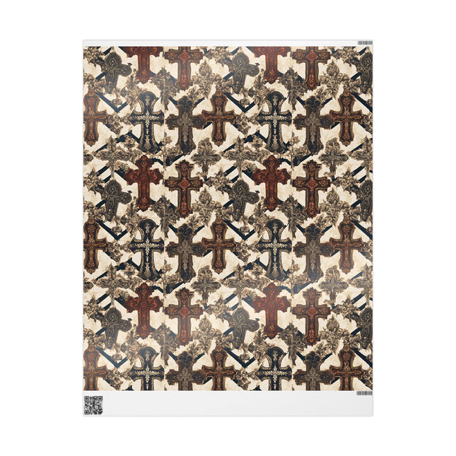 Beautiful Wrapping Paper, Cross Gift Wrap, Christmas Holiday Paper, Religious Gift Wrap, Gothic Wrapping Paper