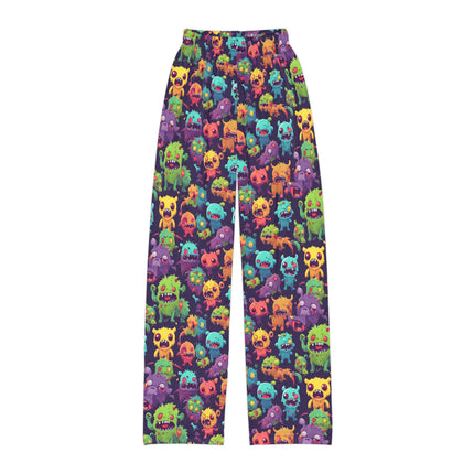 Kids Zombie Pajama Pants | Vintage 90's Style Retro Monster Gross Out Bed Time Wear | Cute Furry Fuzzy Yucky Beast Child Night Bottoms