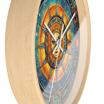 CELESTIAL COSMIC SUN Wall Clock - Galaxy Stars Astronomy Decor