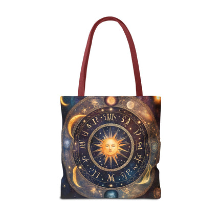 Moon Phases Tote Bag | Lunar Cycle Astronomy Wiccan Grocery Bag | Solstice Home Office Laptop Carrier | Solar System Travel Overnight Gift