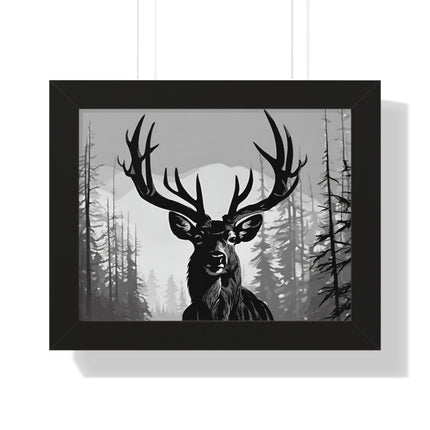 MAJESTIC BUCK WINTER SCENE - Deer Hunter Framed Wall Art