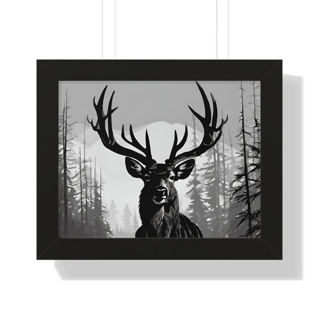 MAJESTIC BUCK WINTER SCENE - Deer Hunter Framed Wall Art