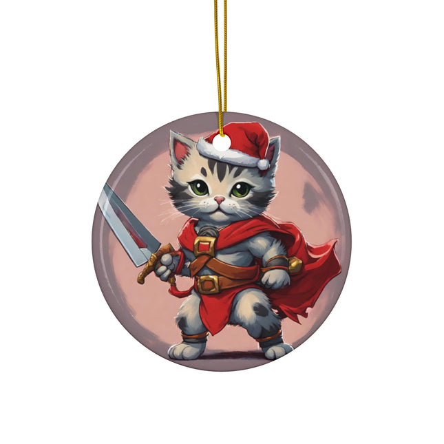 KITTEN WARRIOR Christmas Ornament