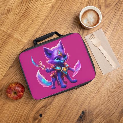 Crystal Fox Girls School Lunch Bag, Neon Violet Blue Centaur Cosmic Guardian Tote