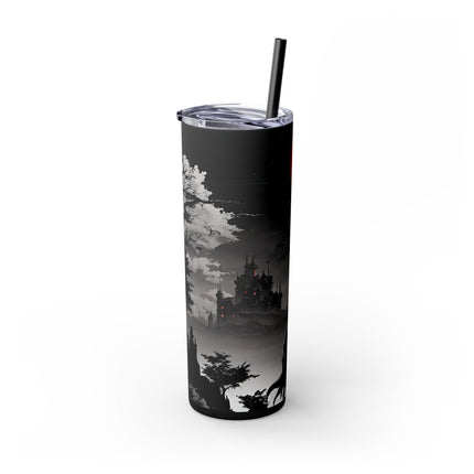 DEATH AND TERROR AWAIT - Video Game Inspired Skinny Tumbler
