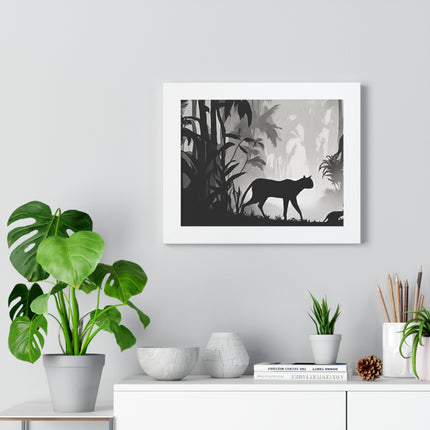 CHEETAH PREDATOR SHADOW - Wild Leopard Jungle Framed Wall Art