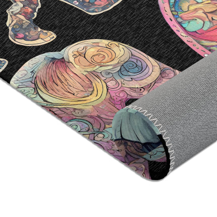 MARCH OF THE ELEPHANTS Floral Collage Area Rug