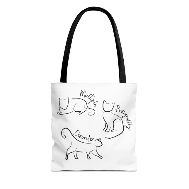 Cat Tote Bag | Cat Lovers Gift Bag | Multiple PUSSYNALITY Disorder Grocery Bag | Mental Health Humor | Two Sided Animal Owner Tote