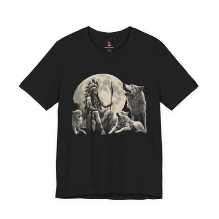 CHIEF OF WOLF MOON T-Shirt - Native American Wolf Spirit Tee