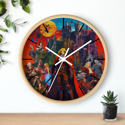 ACCURSED HERO OF THE NIGHT Video Game Inspired Abstract Collage Wall Art Clock