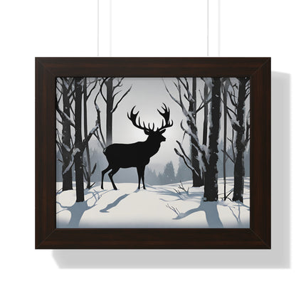 BIG BUCK WINTER SHADOW - Deer Hunter Framed Wall Art