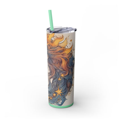 MOON GODDESS Skinny Tumbler - Celestial Astrology Beauty Night Sky Cup