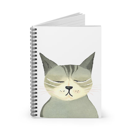 Uptight Offended Cat Unhappy Kitty Spiral Notebook Rule Line Paper A5 6x8 Inch Size Journal Cat Lovers Gift