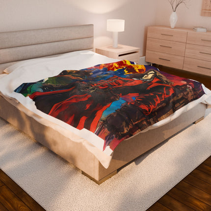 A LEGEND STEPS FORTH ON THE CUSP OF EVIL Video Game Inspired Collage Blanket