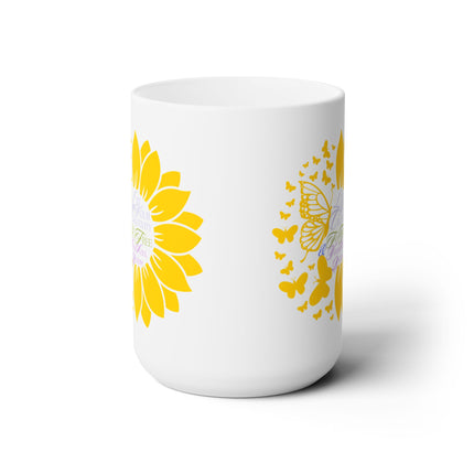 LET YOUR CREATIVITY FLY FREE Butterflies & Sunflowers Positive Inspirational Womens Coffee Cup