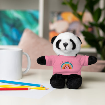 FIND YOUR INNER HAPPY PLACE Inspirational Rainbow Stuffed Animal