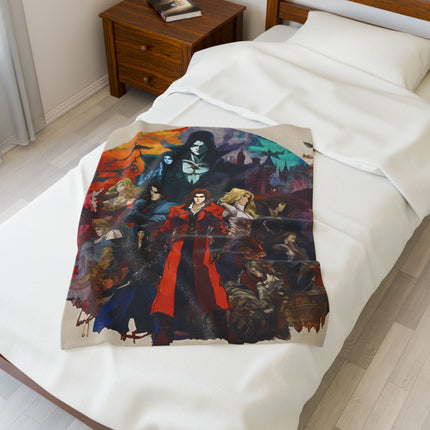 EVIL PRESIDES OVER THE ECLIPSE OF FATE Video Game Inspired Abstract Collage Blanket