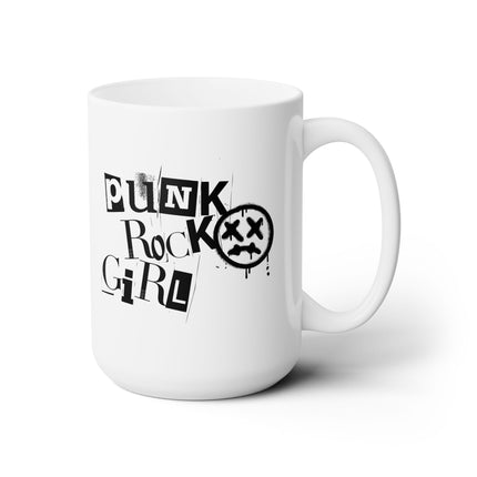 PUNK ROCK GIRL Retro Drunk Face Music Coffee Mug
