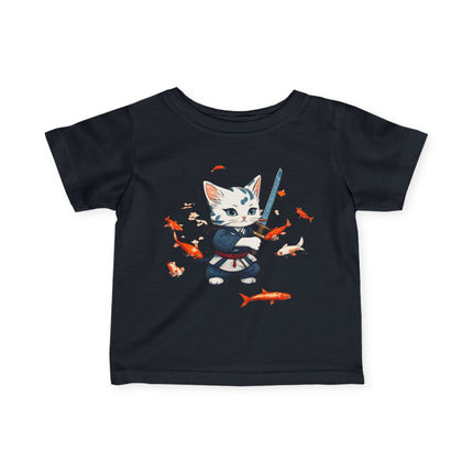 KOI SAMURAI KITTEN T-Shirt - Cute Japanese Cat Warrior Infant Tee