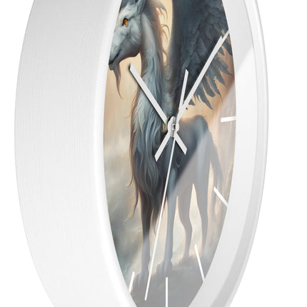 MAJESTIC MYTHS HORNED PEGASUS Wall Clock - Winged Fantasy Mythology Decor
