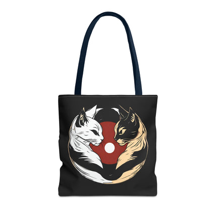 Cat Lovers Tote | Moon Lit Love Cat Grocery Bag | Feline Frisky Office Travel Carrier | Moonlight Kittens Cotton Traveler Tote
