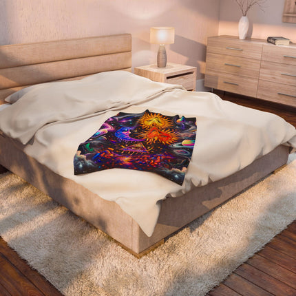 MINDFUL EYES OF THE SUNS AND MOON Psychedelic Blanket