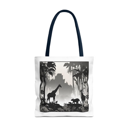 GIRAFFE SILHOUETTE Tote - Savannah Forest Shadow Nature Scene Travel Bag