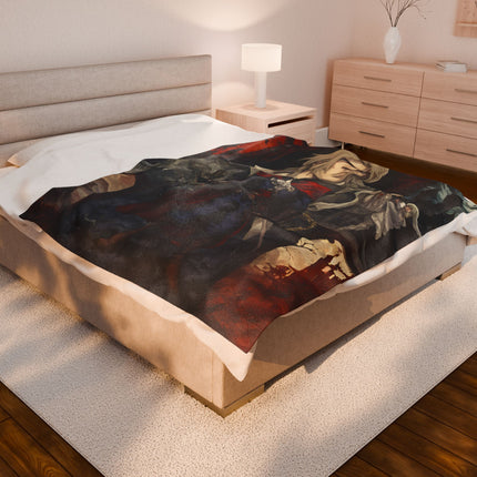 A LEGEND APPEARS IN THE LEGACY OF HIS FATHER Video Game Inspired Collage Blanket