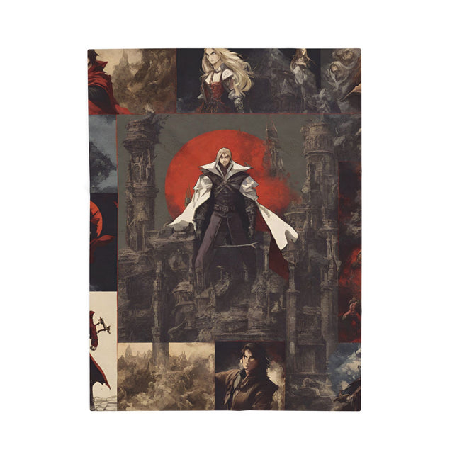 A WARRIOR EMERGES Video Game Inspired Abstract Collage Blanket
