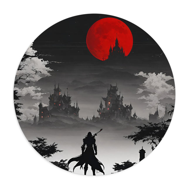 DEATH AND TERROR AWAIT UNDER THE BLOOD MOON Video Game Inspired Mouse Pad