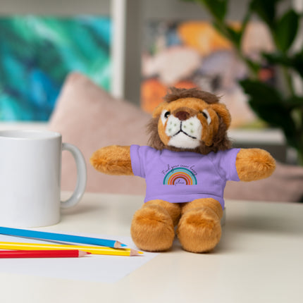 FIND YOUR INNER HAPPY PLACE Inspirational Rainbow Stuffed Animal