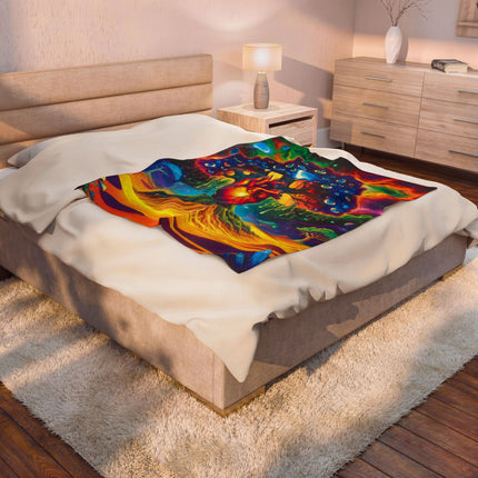 PSYCHEDELIC TREE OF BEATING LIFE EYES Trippy Blanket