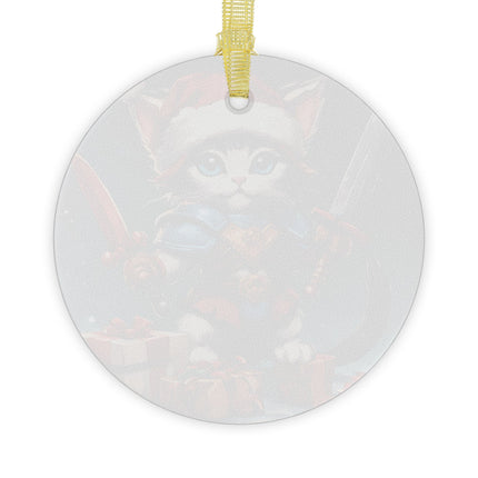 KITTEN SANTA WARRIOR Christmas Ornament