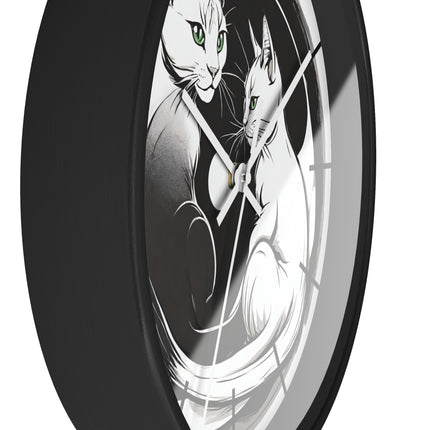 MOONLIT MEOWS Wall Clock - Romantic Cats Starry Night Decor