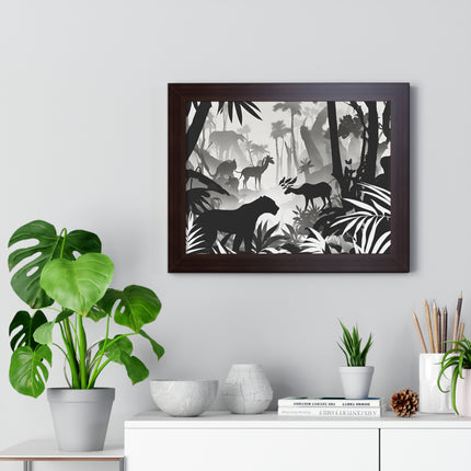 Animal Kingdom Print, Jungle Wall Decor, Wild Animal Scene, Shadow Wall Hanging, Nature Picture, Living Room Poster, Office Scenery