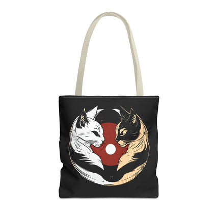 Cat Lovers Tote | Moon Lit Love Cat Grocery Bag | Feline Frisky Office Travel Carrier | Moonlight Kittens Cotton Traveler Tote