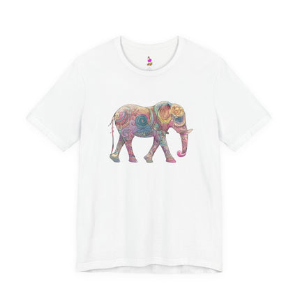 COLORFUL PATTERN ELEPHANT T-Shirt - Vibrant Animal Art Collector Tee